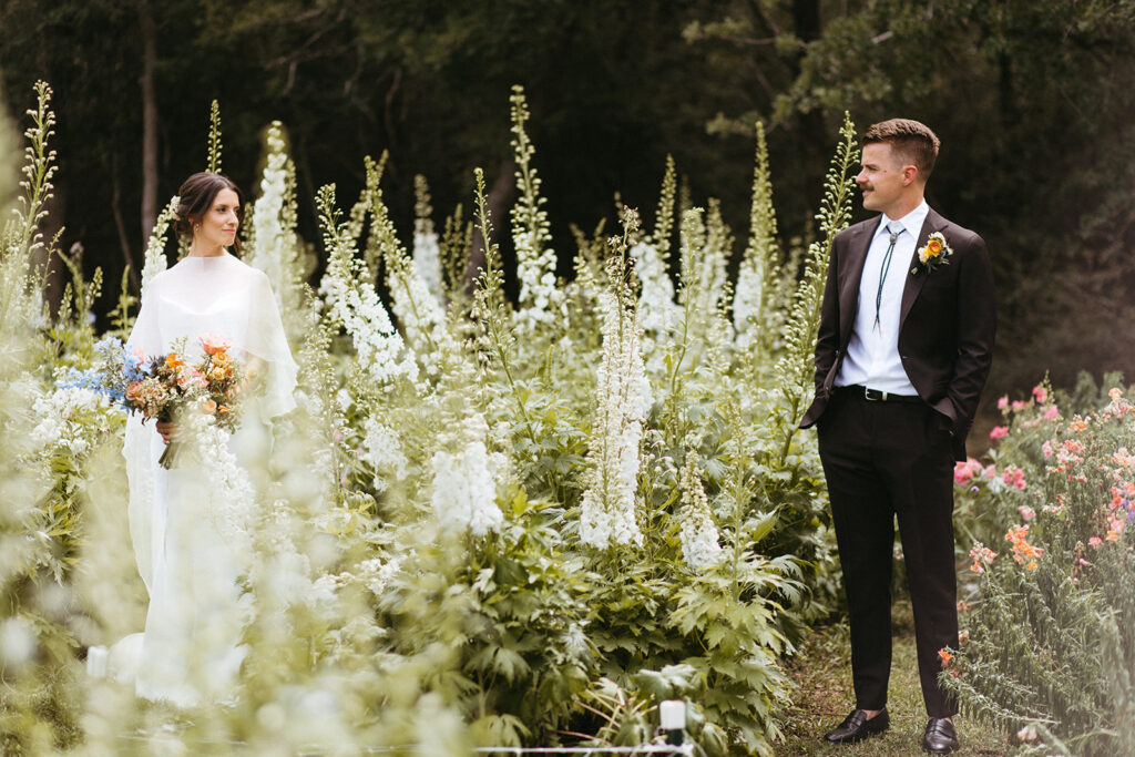 Seasonal locally grown wedding flowers arranged by Grand Lady Floral in Austin, Texas.